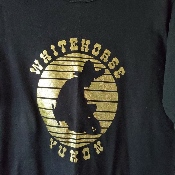 Vintage Teepee Handicrafts Womens L WHITEHORSE YUKON Canada T-Shirt Black Gold - Picture 3 of 7